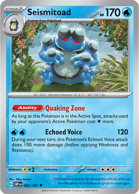 Seismitoad - Scarlet &amp; Violet Obsidian flames 052/197