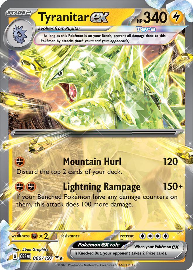 Tyranitar EX - Scarlet &amp; Violet Obsidian flames 066/197, Foil: Foil