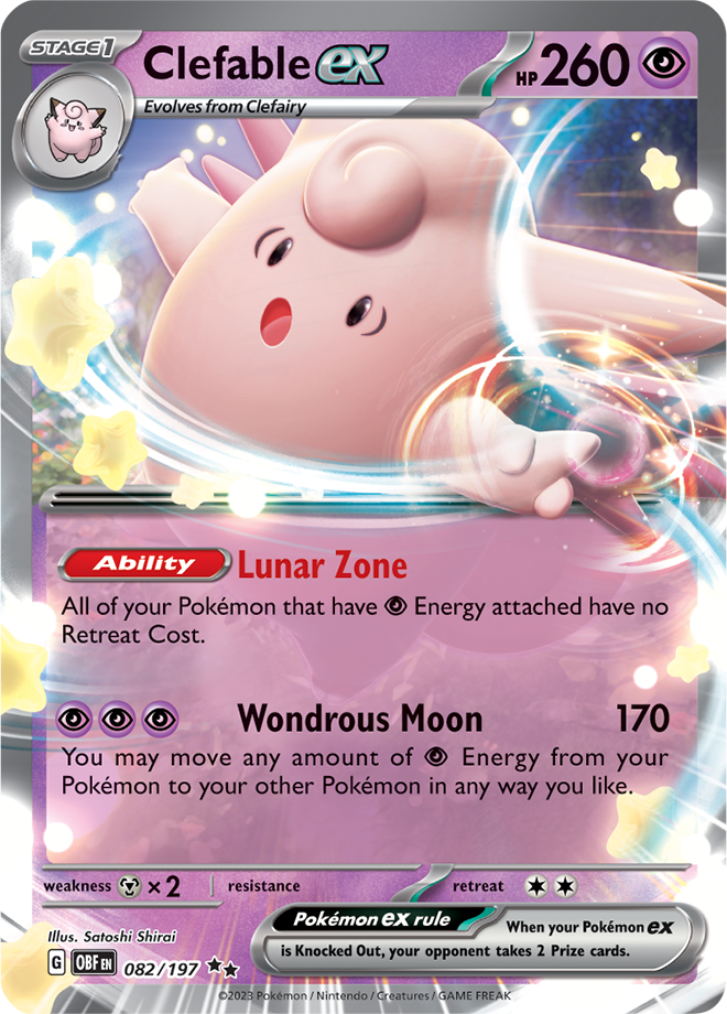 Clefable EX - Scarlet &amp; Violet Obsidian flames 082/197, Foil: Foil