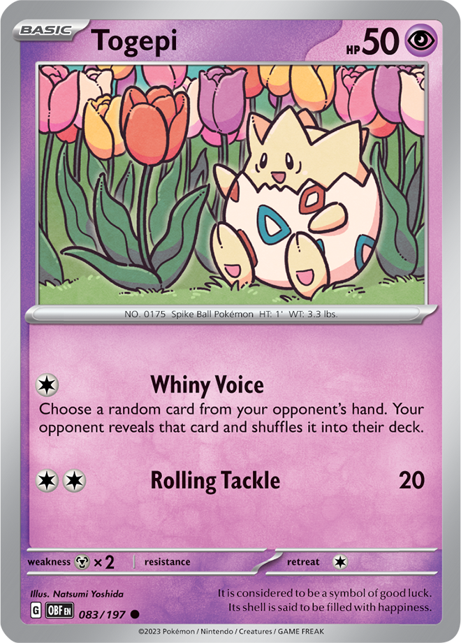 Togepi - Scarlet &amp; Violet Obsidian flames 083/197, Fini: Unlimited