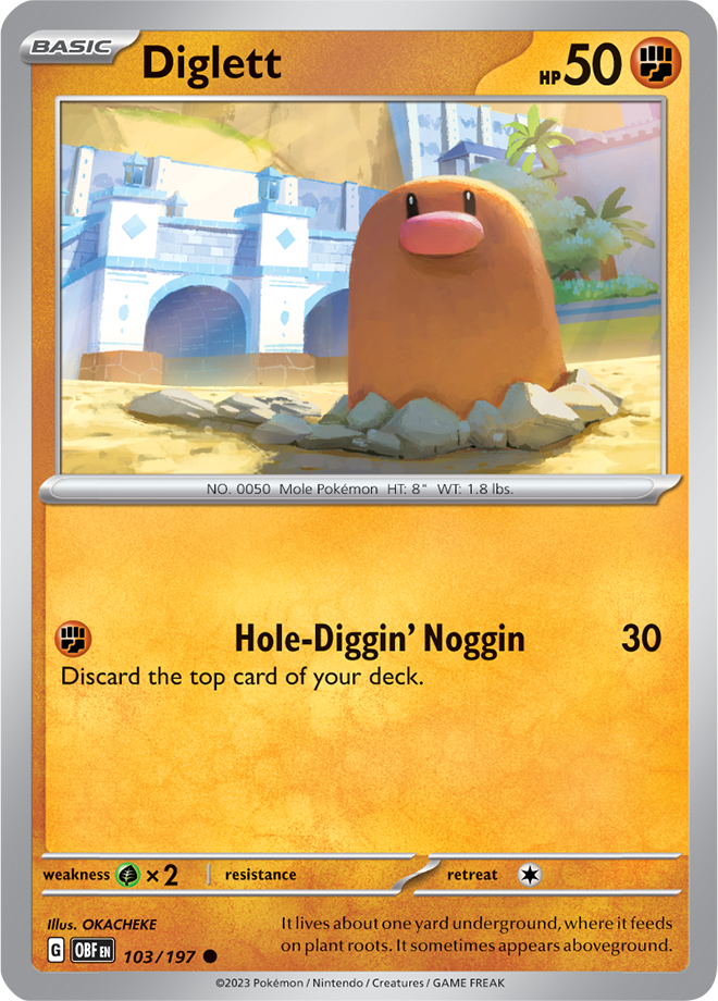 Diglett - Scarlet &amp; Violet Obsidian flames 103/197, Fini: Unlimited