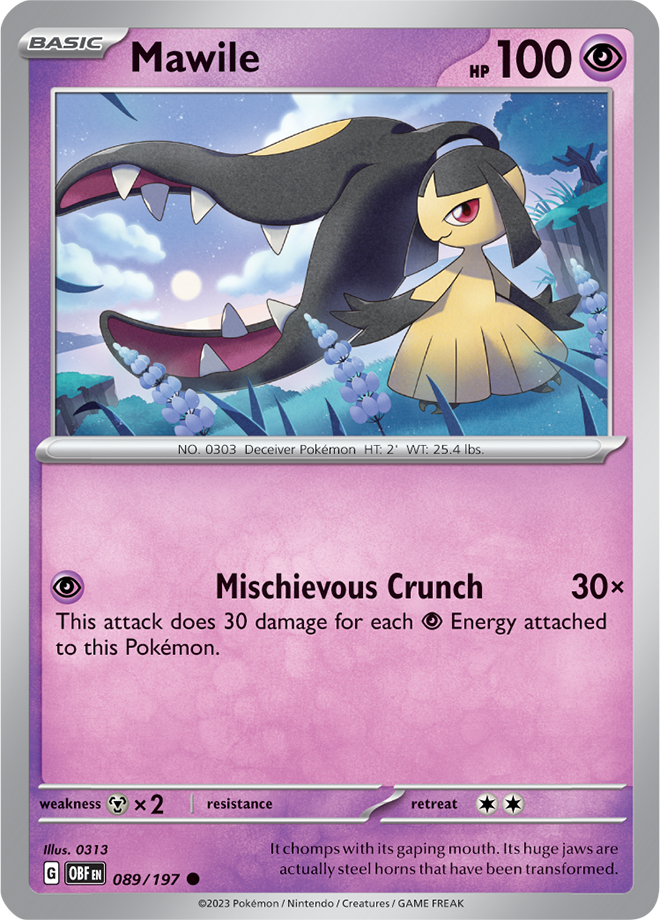 Mawile - Scarlet &amp; Violet Obsidian flames 089/197, Fini: Unlimited