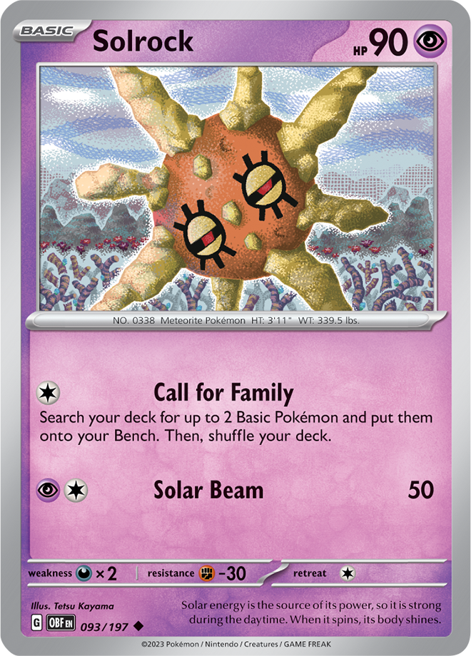 Solrock - Scarlet &amp; Violet Obsidian flames 093/197, Fini: Unlimited