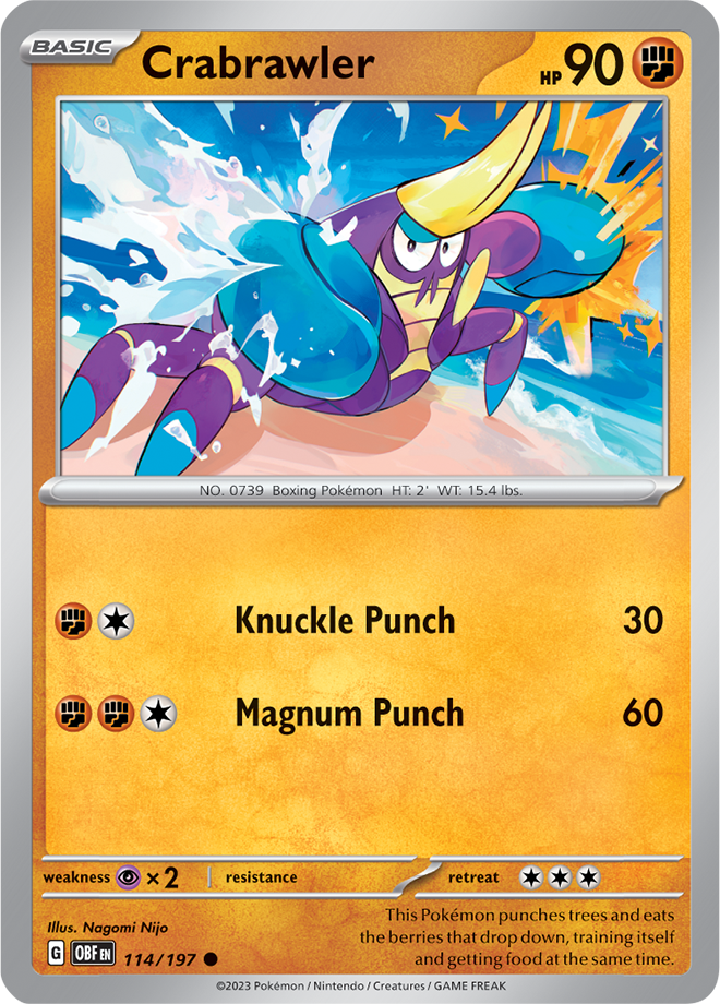 Crabrawler - Scarlet &amp; Violet Obsidian flames 114/197, Fini: Unlimited