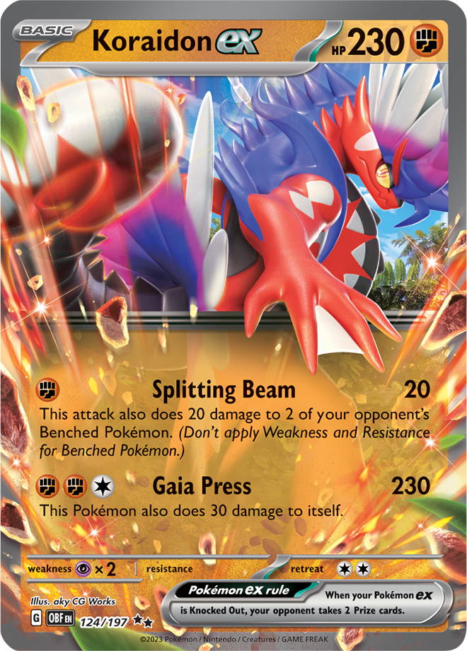 Koraidon EX - Scarlet &amp; Violet Obsidian flames 124/197, Foil: Foil