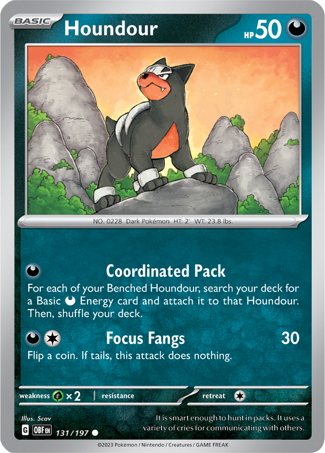 Houndour - Scarlet &amp; Violet Obsidian flames 131/197, Fini: Unlimited
