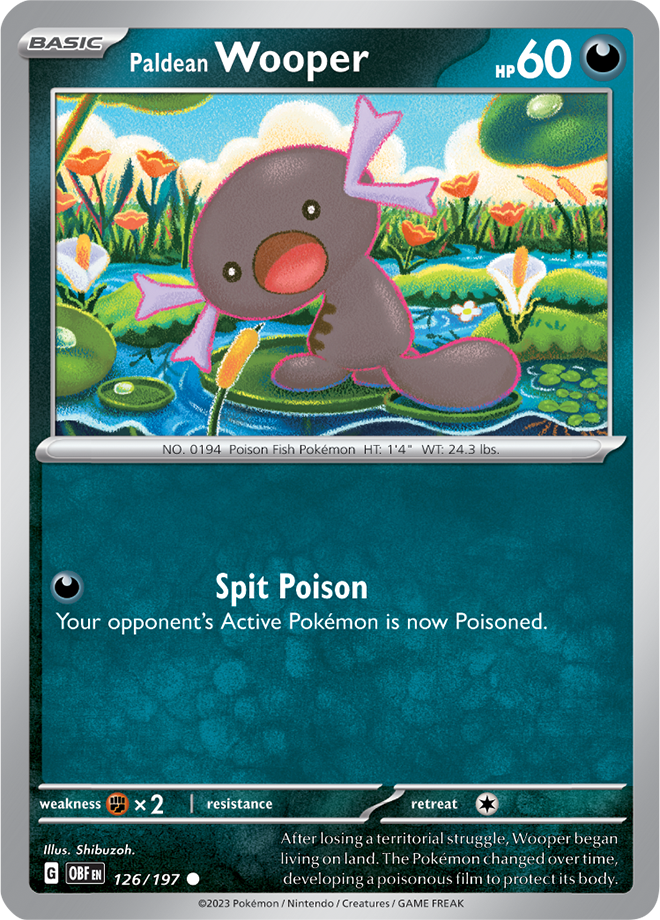 Paldean Wooper - Scarlet &amp; Violet Obsidian flames 126/197, Fini: Unlimited
