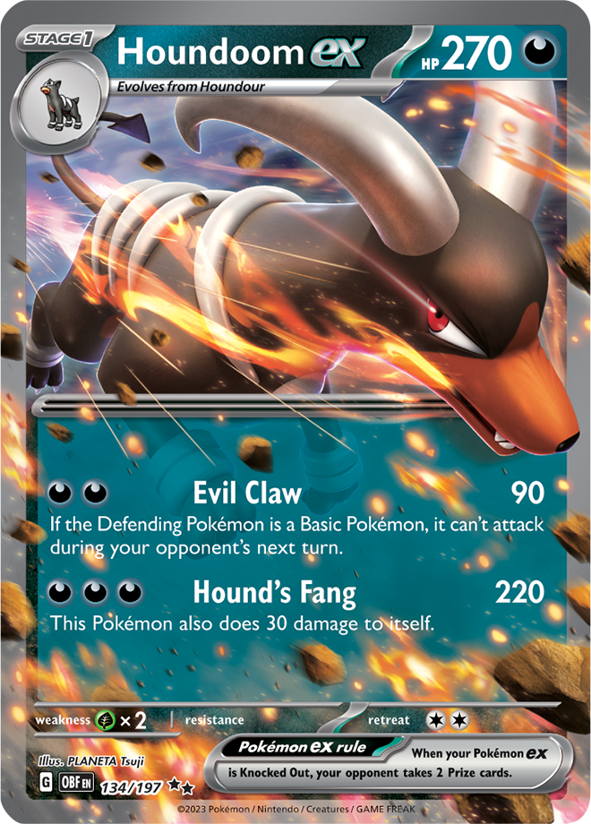 Houndoom EX - Scarlet &amp; Violet Obsidian flames 134/197, Foil: Foil