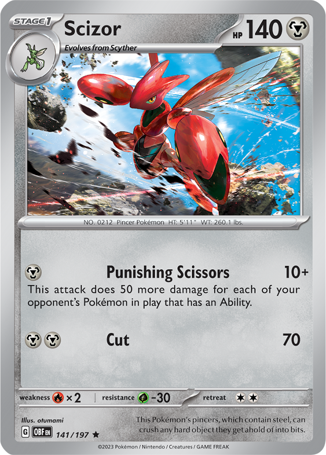Scizor - Scarlet &amp; Violet Obsidian flames 141/197, Fini: Unlimited