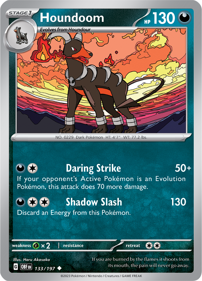 Houndoom - Scarlet &amp; Violet Obsidian flames 133/197, Fini: Unlimited