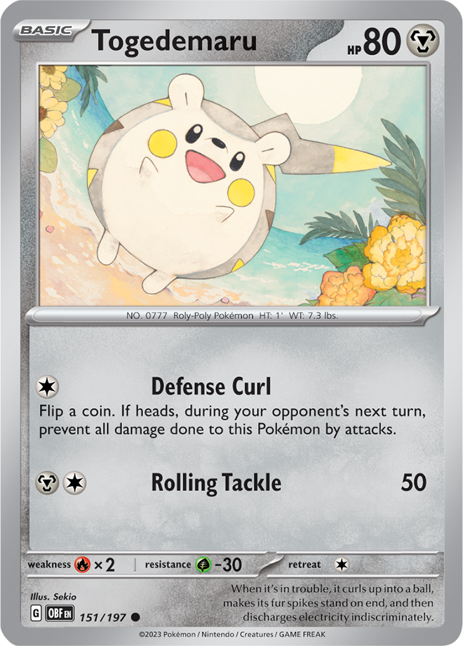 Togedemaru - Scarlet &amp; Violet Obsidian flames 151/197, Fini: Unlimited