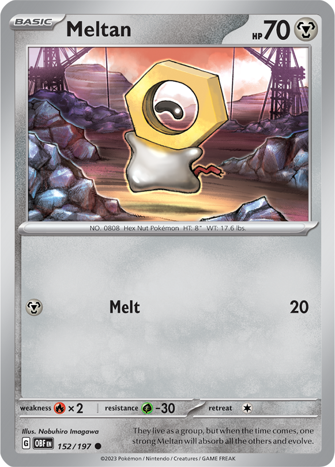 Meltan - Scarlet &amp; Violet Obsidian flames 152/197, Fini: Unlimited