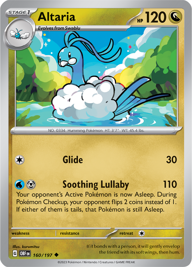 Altaria - Scarlet &amp; Violet Obsidian flames 160/197, Fini: Unlimited