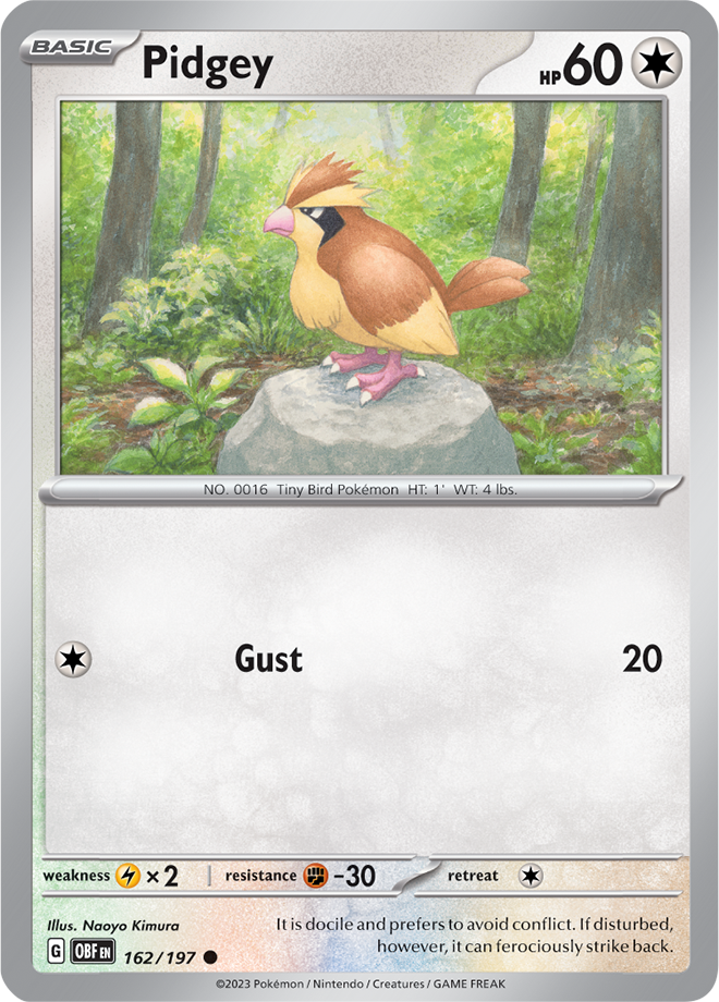 Pidgey - Scarlet &amp; Violet Obsidian flames 162/197, Fini: Unlimited