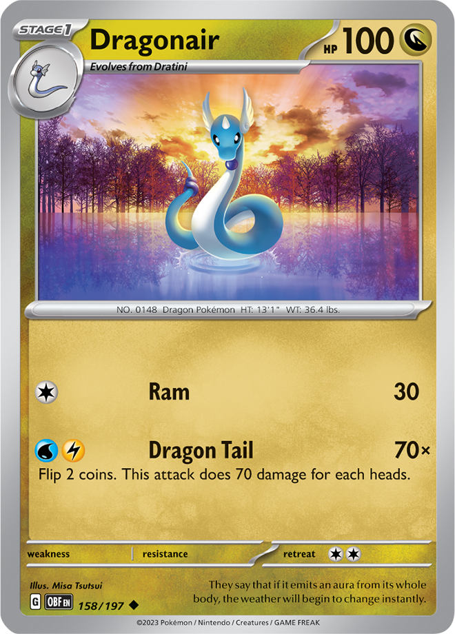 Dragonair - Scarlet &amp; Violet Obsidian flames 158/197, Fini: Unlimited