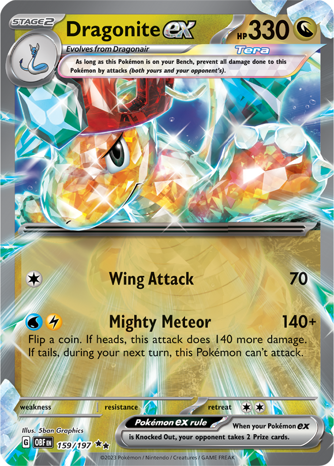Dragonite EX - Scarlet &amp; Violet Obsidian flames 159/197, Foil: Foil