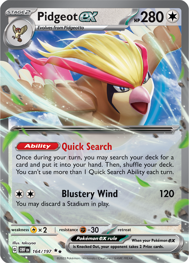 Pidgeot EX - Scarlet &amp; Violet Obsidian flames 164/197