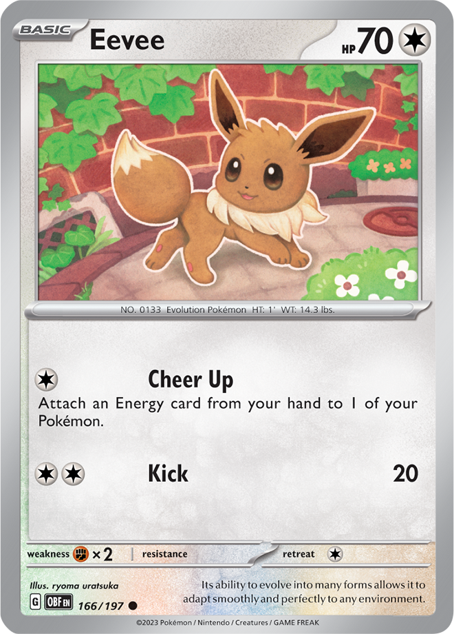 Eevee - Scarlet &amp; Violet Obsidian flames 166/197, Fini: Unlimited