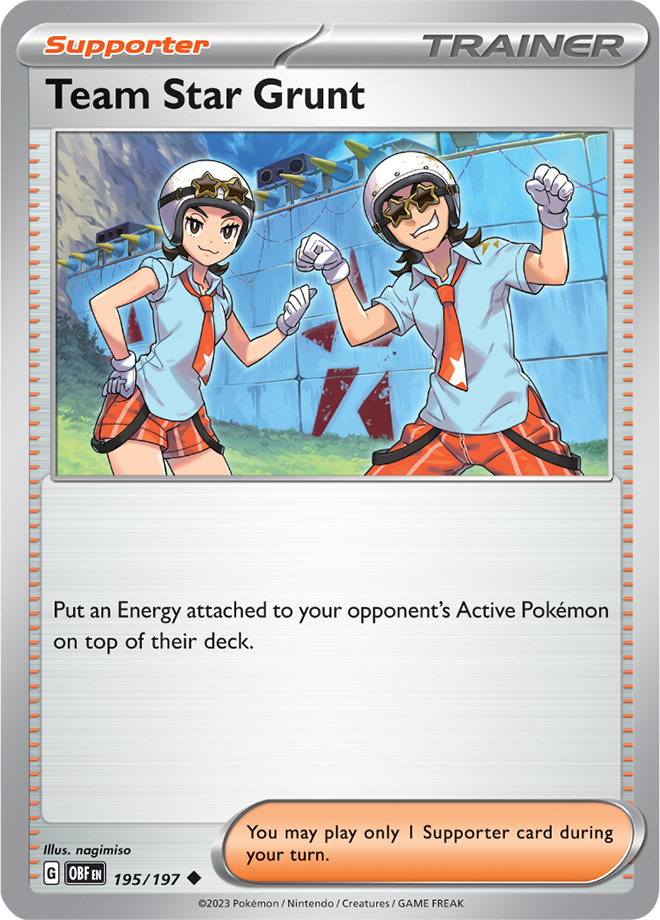 Team star grunt - Scarlet &amp; Violet Obsidian flames 195/197, Fini: Unlimited