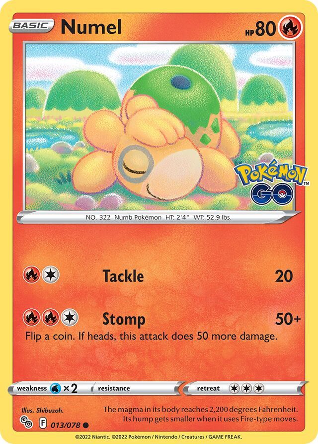 Numel - Sword &amp; Shield Pokemon Go 013/078