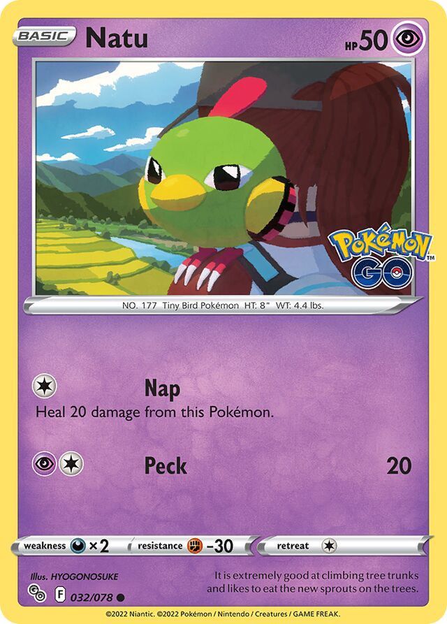 Natu - Sword &amp; Shield Pokemon Go 032/078