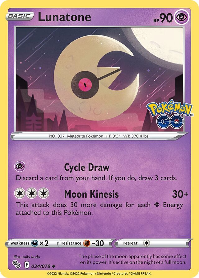 Lunatone - Sword &amp; Shield Pokemon Go 034/078