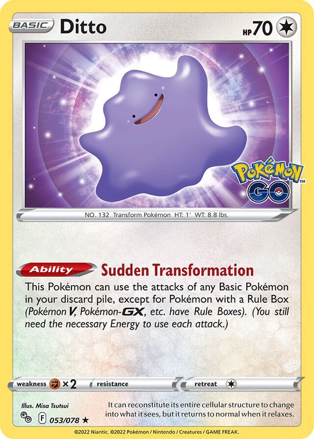 Ditto - Sword &amp; Shield Pokemon Go 053/078