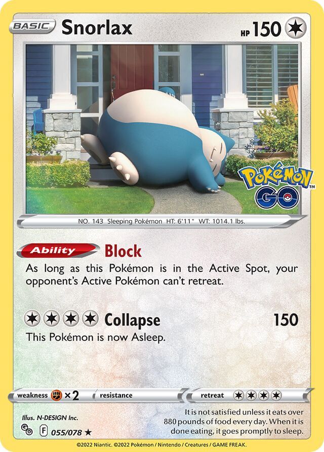 Snorlax - Sword &amp; Shield Pokemon Go 055/078
