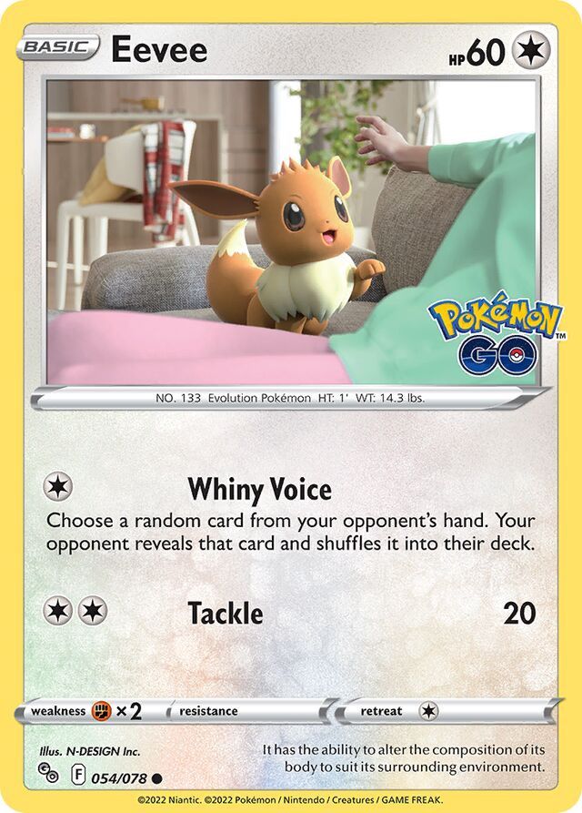 Eevee - Sword &amp; Shield Pokemon Go 054/078