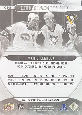 Mario Lemieux - 2024-25 UPPER DECK Series two UD Canvas black C249