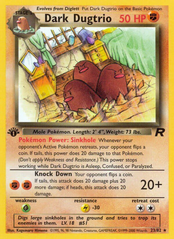 Dark Dugtrio - Team Rocket 23/82, Fini: 1st edition (Non-Holo)
