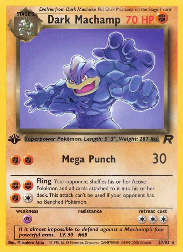 Dark Machamp - Team Rocket 27/82, Fini: 1st edition (Non-Holo)