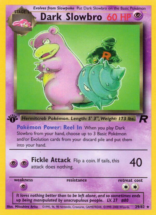 Dark Slowbro - Team Rocket 29/82, Fini: 1st edition (Non-Holo)