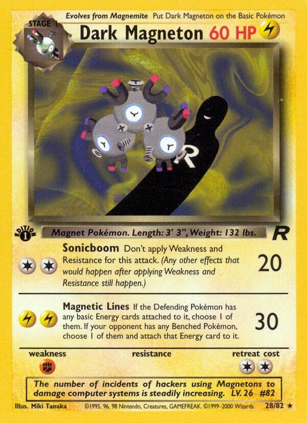 Dark Magneton - Team Rocket 28/82, Fini: 1st edition (Non-Holo)