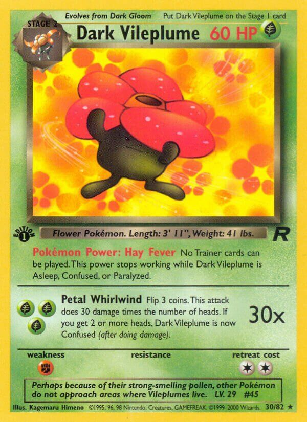 Dark Vileplume - Team Rocket 30/82, Fini: 1st edition (Non-Holo)