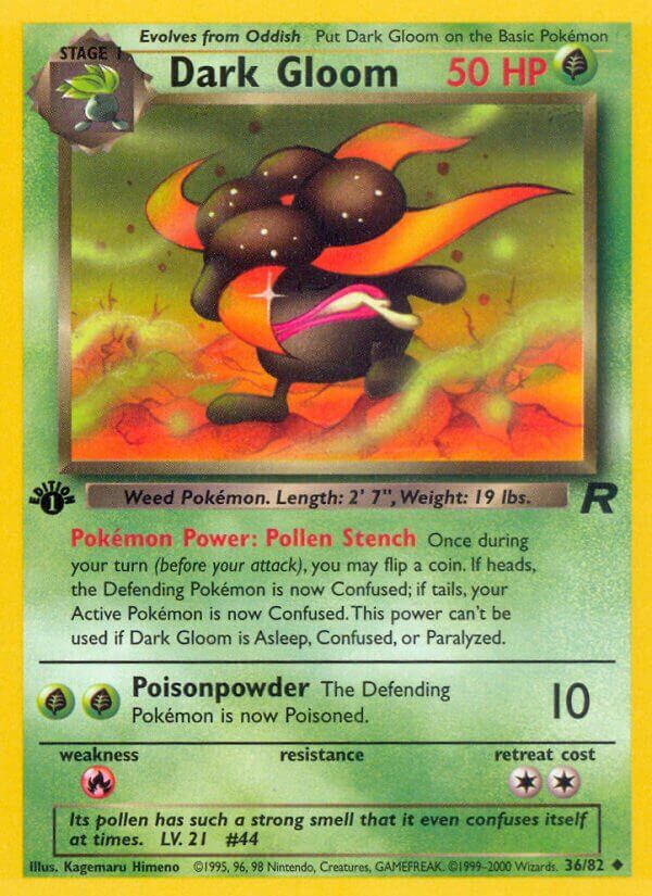 Dark Gloom - Team Rocket 36/82, Fini: 1st edition (Non-Holo)