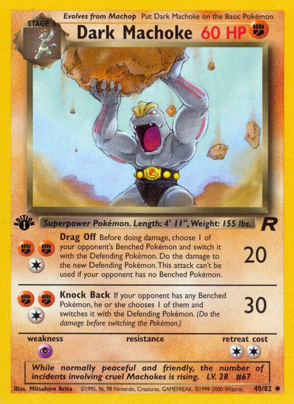 Dark machoke - Team Rocket 40/82, Fini: 1st edition (Non-Holo)