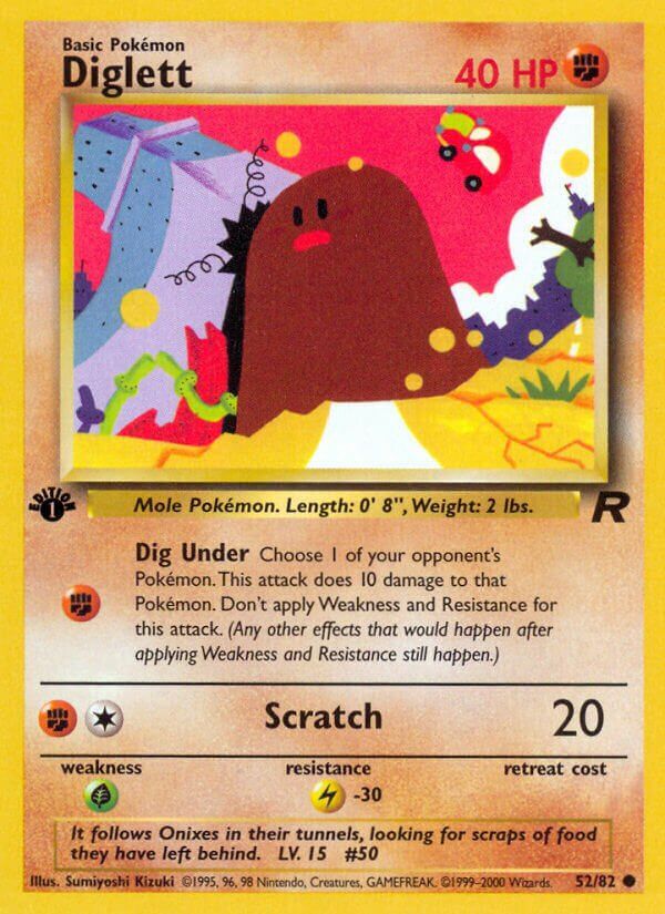 Digglet - Team Rocket 52/82, Fini: 1st edition