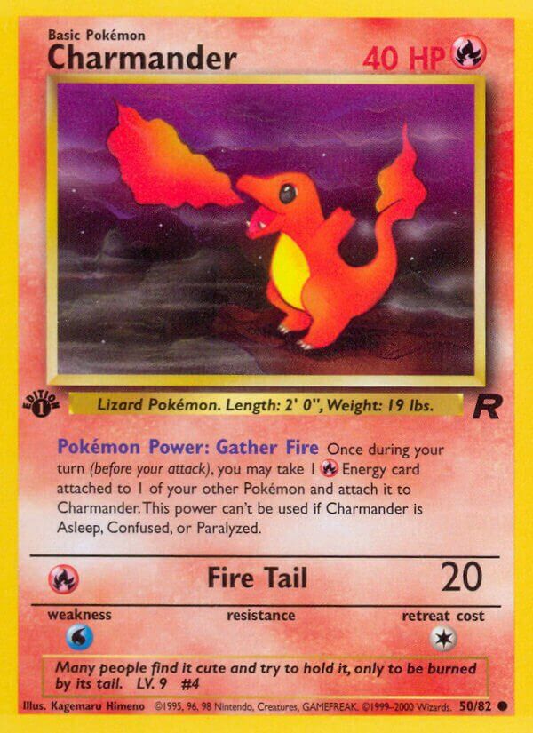 Charmander - Team Rocket 50/82, Fini: 1st edition