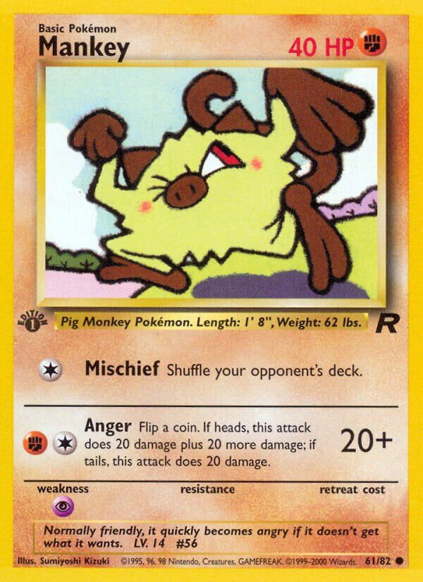 Mankey - Team Rocket 61/82, Fini: 1st edition