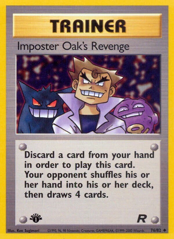 Trainer Imposter Oak&#39;s revenge - Team Rocket 76/82, Fini: 1st edition
