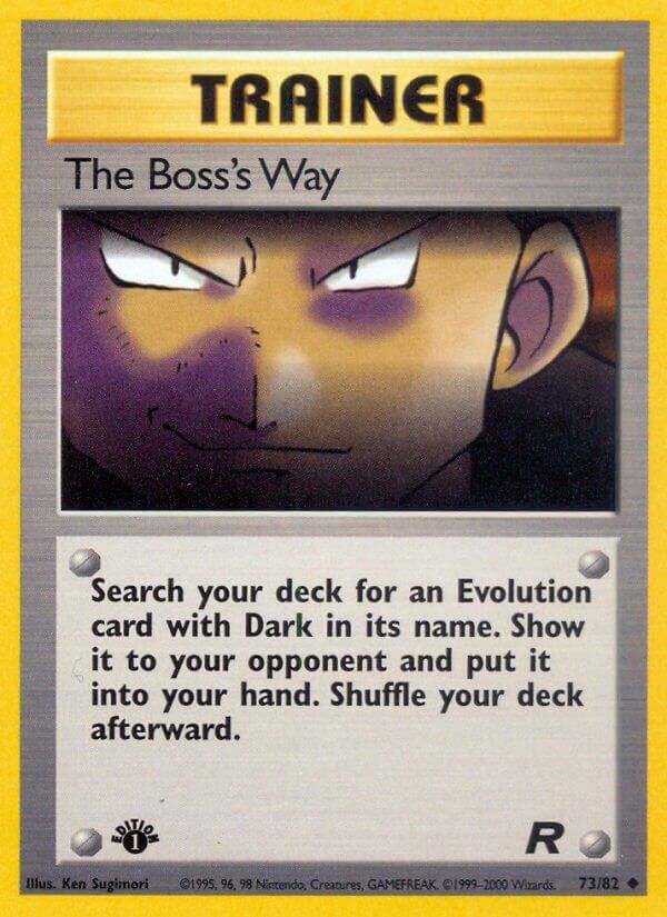 Trainer The boss&#39;s way - Team Rocket 73/82, Fini: 1st edition