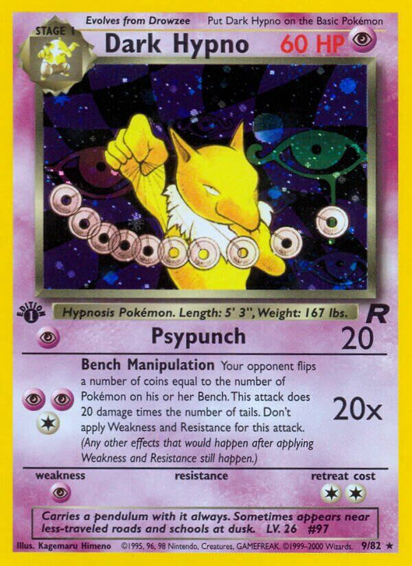 Dark Hypno - Team Rocket 9/82, Fini: 1st edition (Holo)