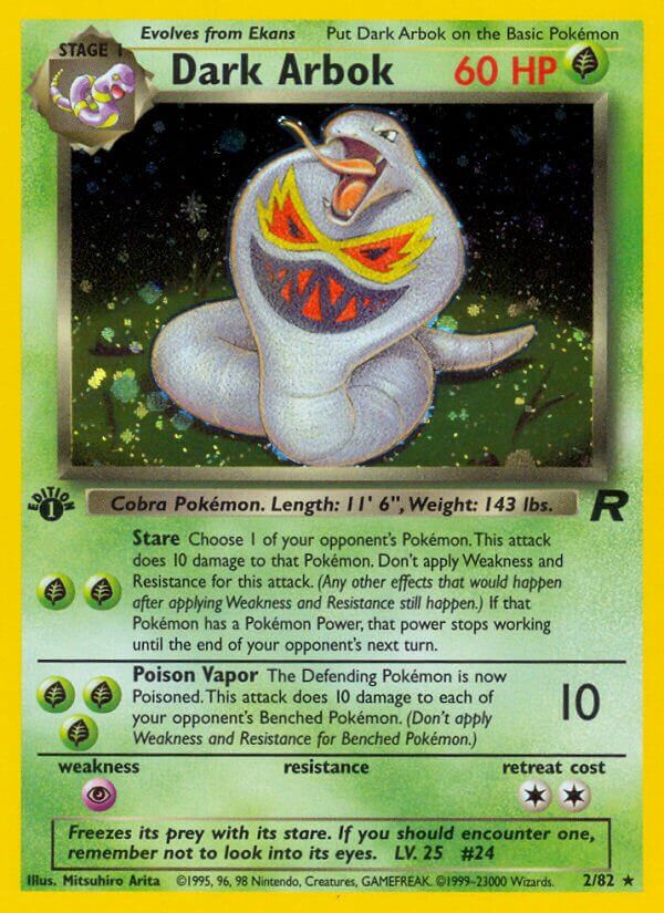 Dark Arbok - Team Rocket 2/82, Fini: 1st edition (Holo)