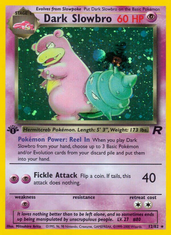 Dark Slowbro  - Team Rocket 12/82, Fini: 1st edition (Holo)