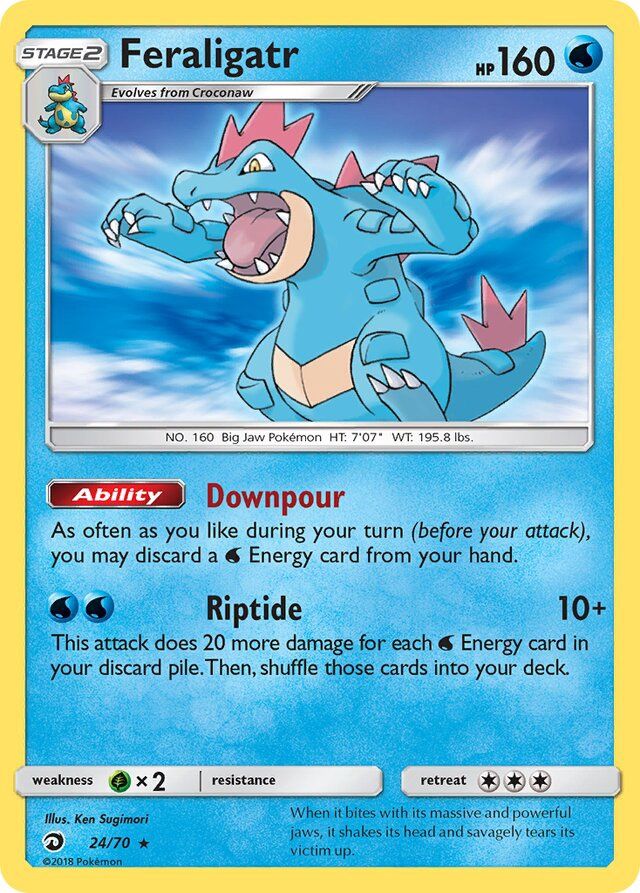 Feraligatr - Sun &amp; Moon Dragon majesty 24/70, Fini: Reverse holofoil