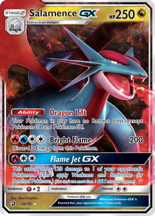 Salamence GX - Sun &amp; Moon Dragon majesty 44/70, Fini: Holofoil