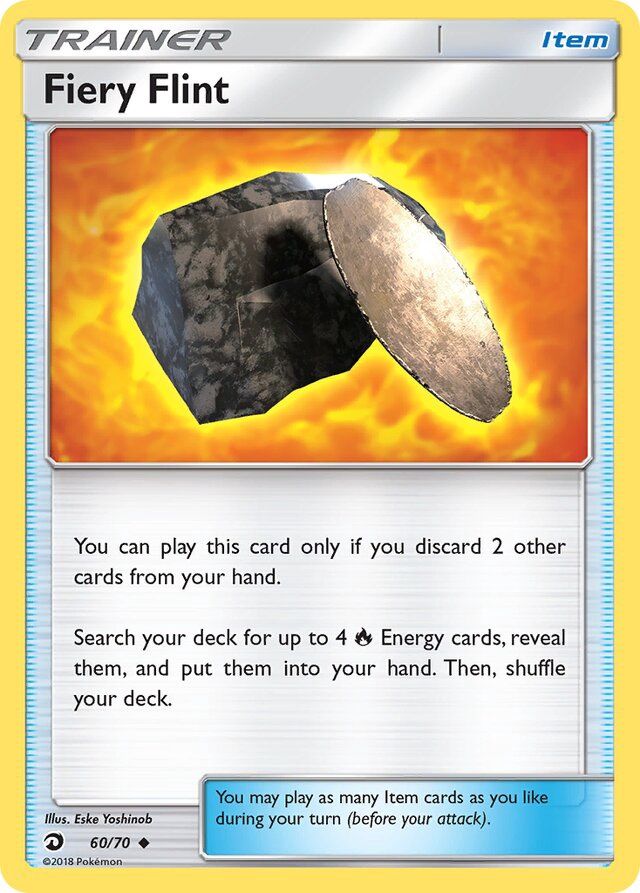 Trainer Fiery flint - Sun &amp; Moon Dragon majesty 60/70, Fini: Unlimited