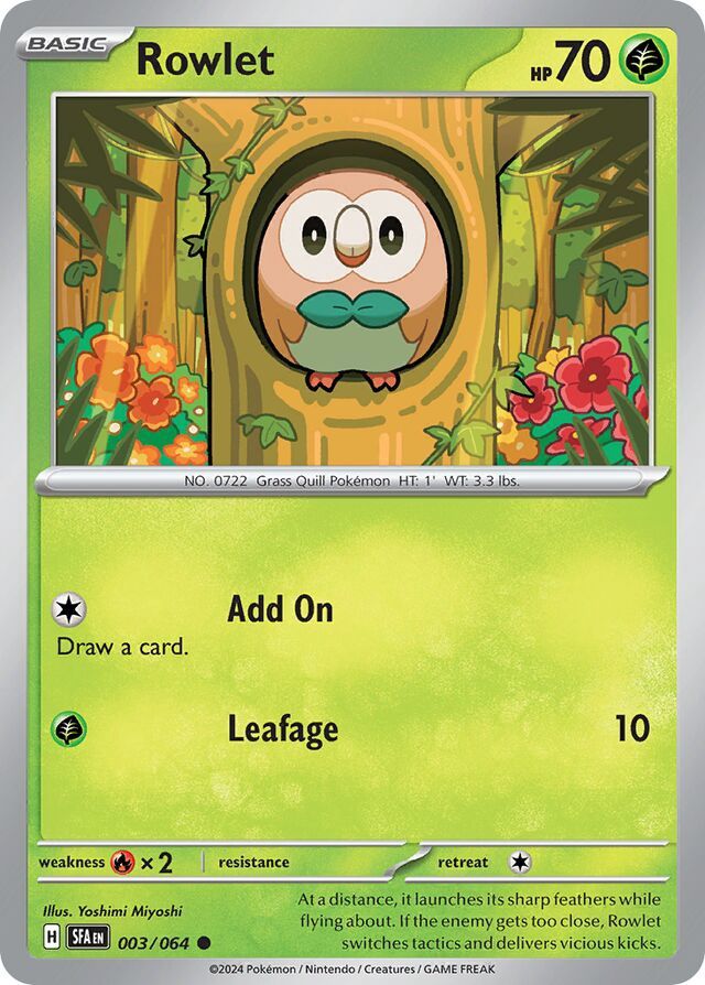 Rowlet - Scarlet &amp; Violet Shrouded fable 003/064, Fini: Unlimited