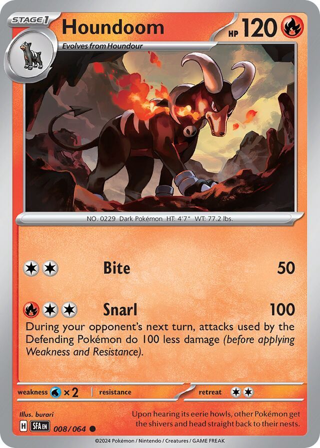 Houndoom - Scarlet &amp; Violet Shrouded fable 008/064, Fini: Unlimited